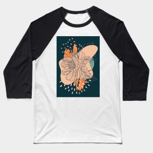 Abstract Floral Baseball T-Shirt